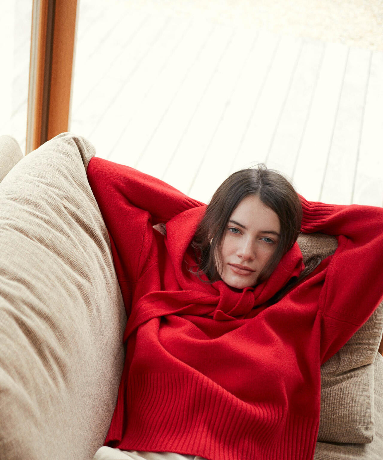 AQUAウールカシミヤクルーネックニット 6694222303