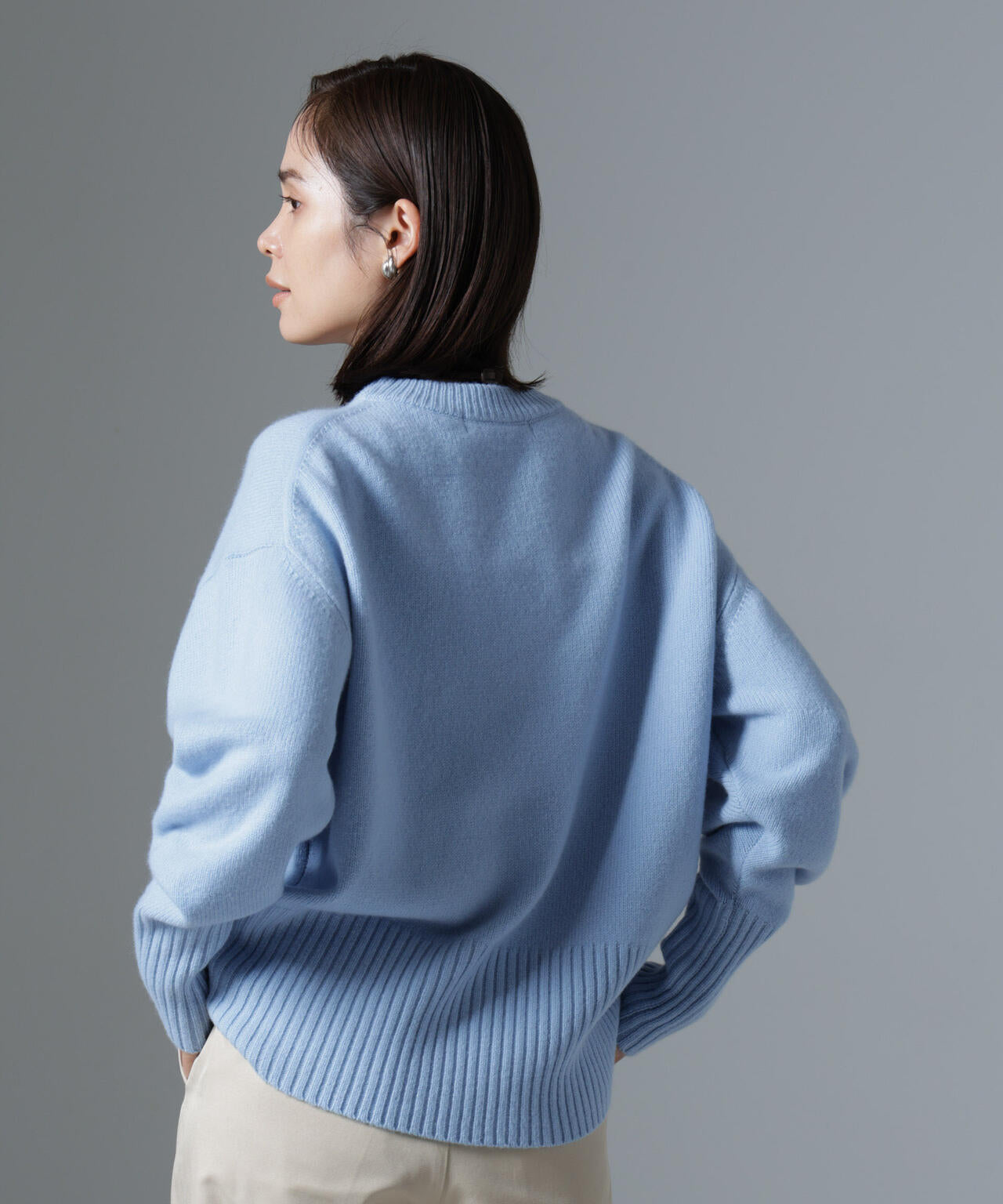 AQUAウールカシミヤクルーネックニット 6694222303