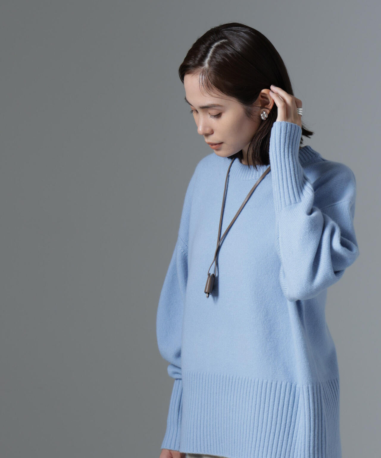 AQUAウールカシミヤクルーネックニット 6694222303