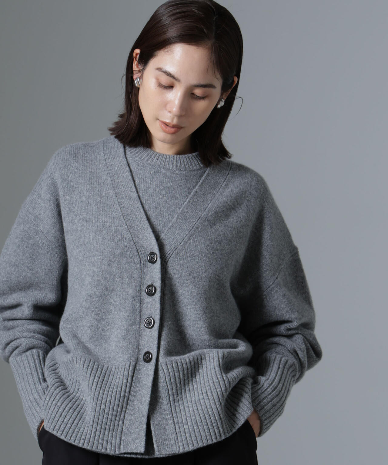 AQUAウールカシミヤカーディガン 6694222304