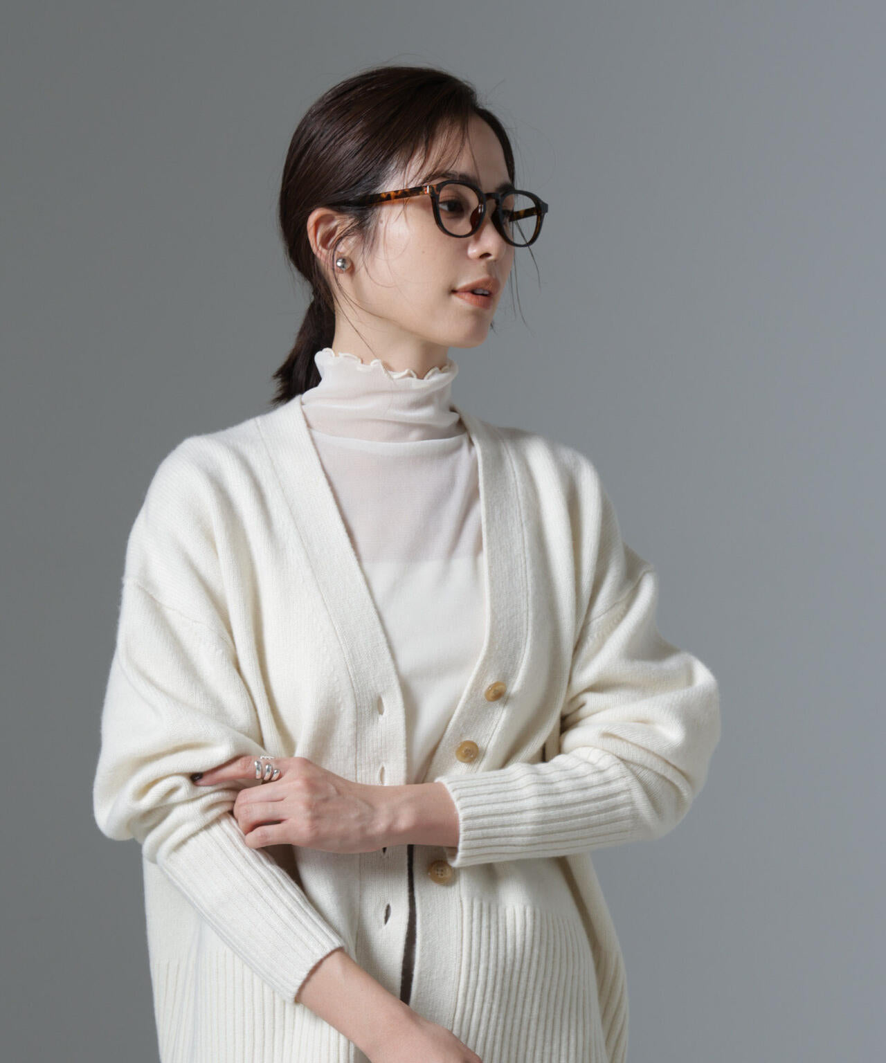 AQUAウールカシミヤカーディガン 6694222304