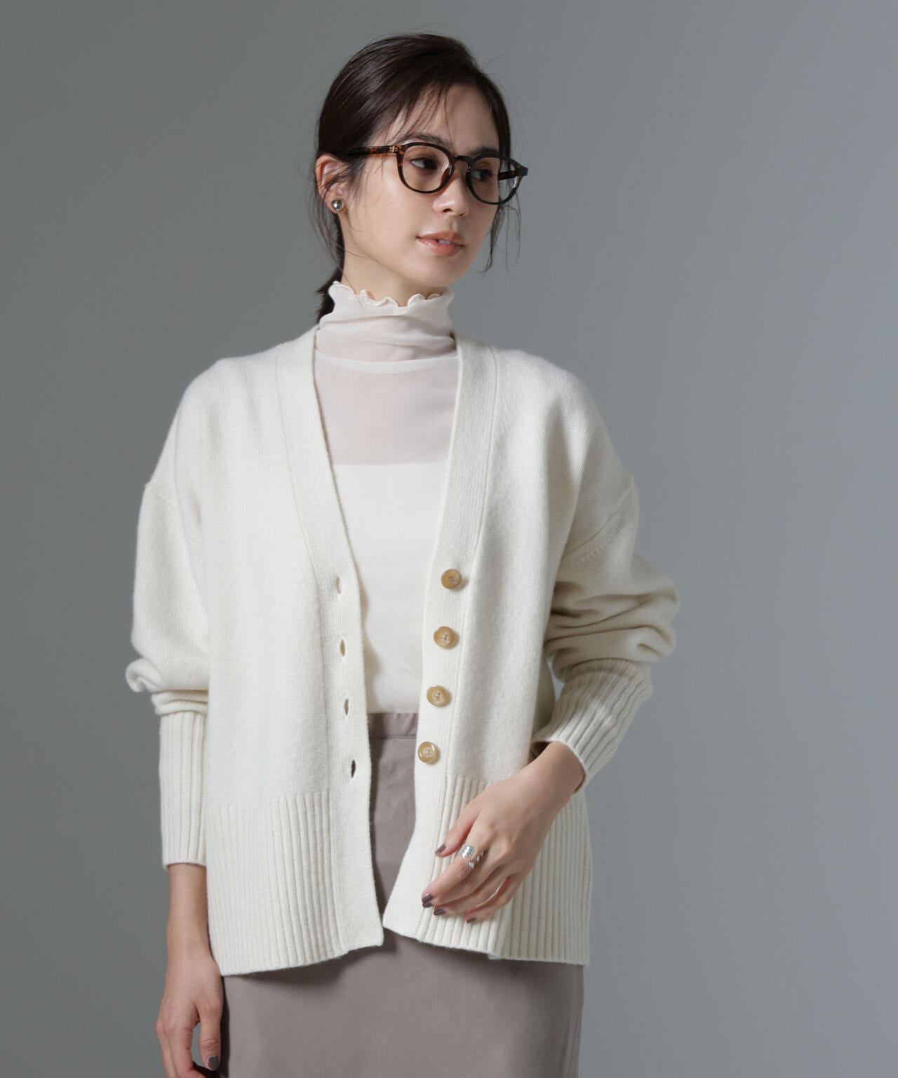 AQUAウールカシミヤカーディガン 6694222304