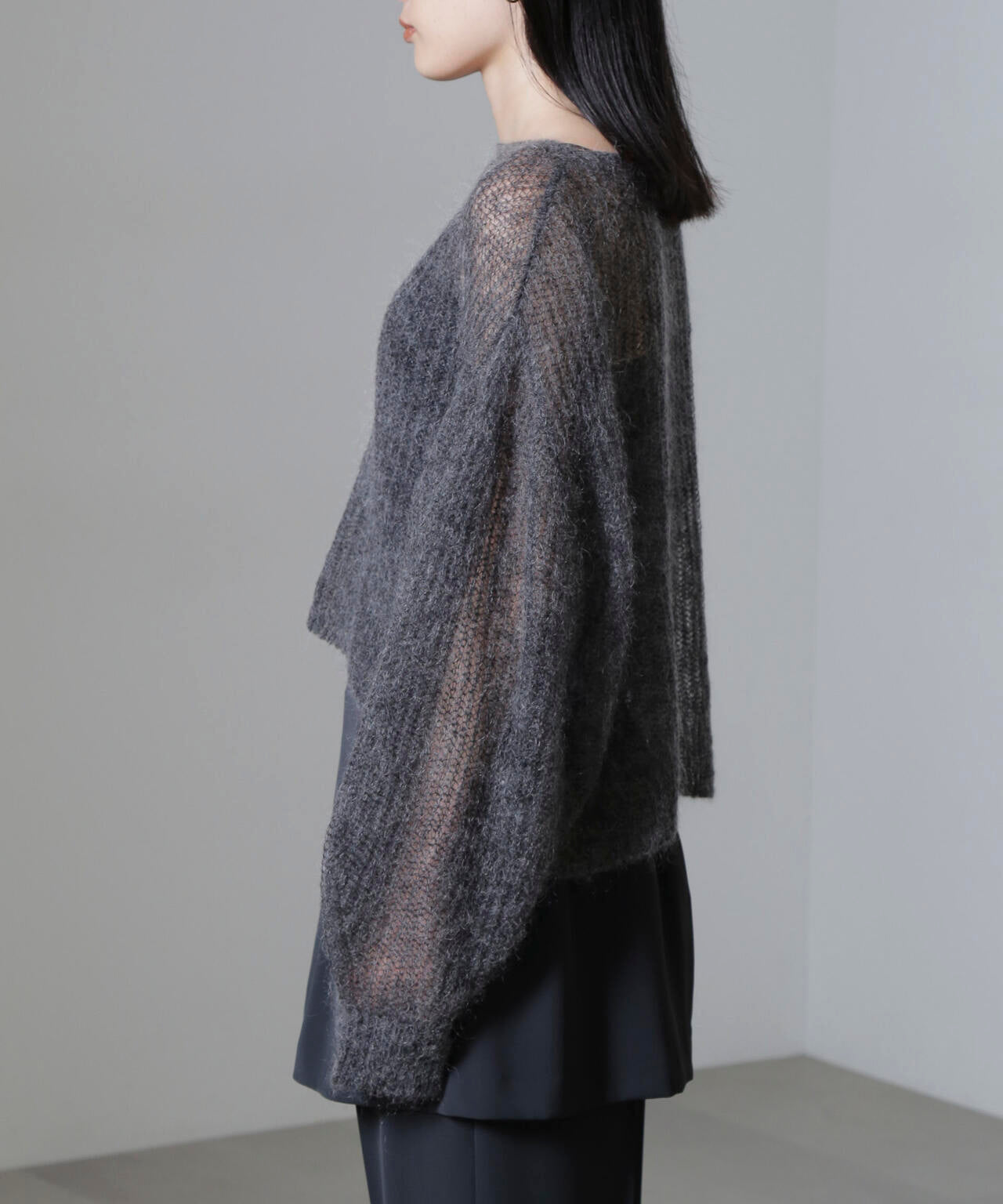 モヘヤ混ボリュームスリーブシアーニット 6694222308