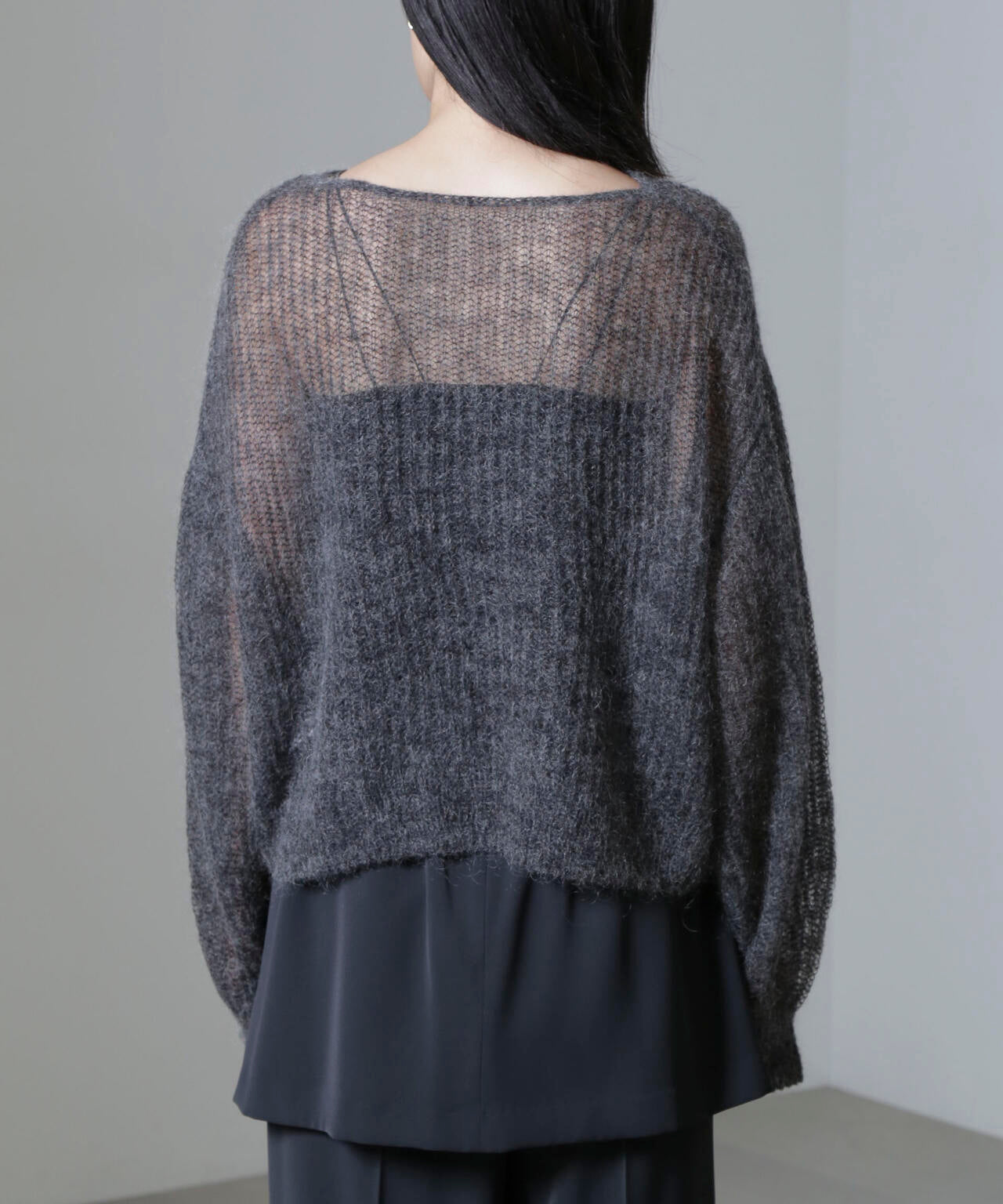 モヘヤ混ボリュームスリーブシアーニット 6694222308