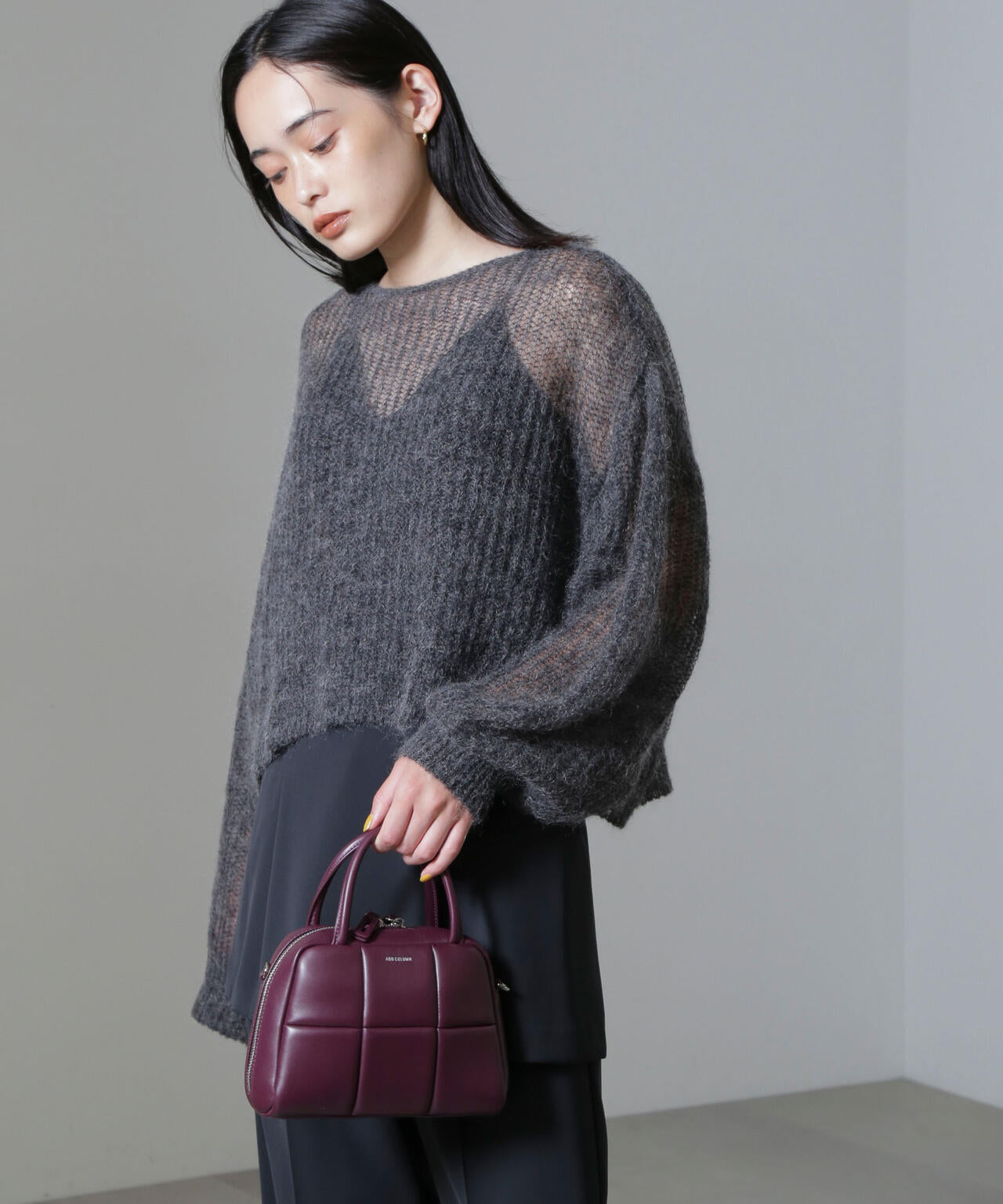 モヘヤ混ボリュームスリーブシアーニット 6694222308