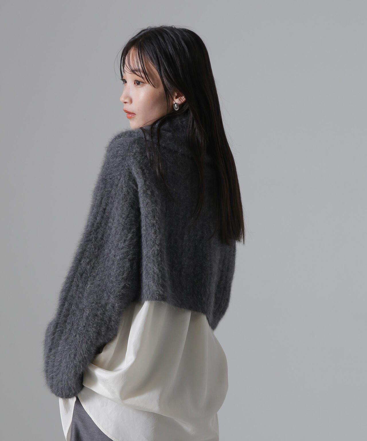 フォックスカシミヤショートジップカーディガン 6694222310