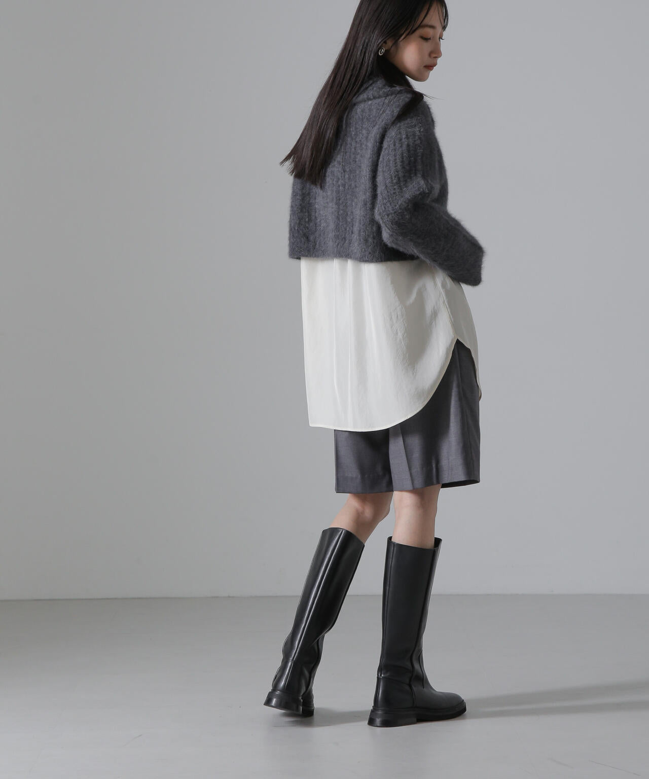 フォックスカシミヤショートジップカーディガン 6694222310