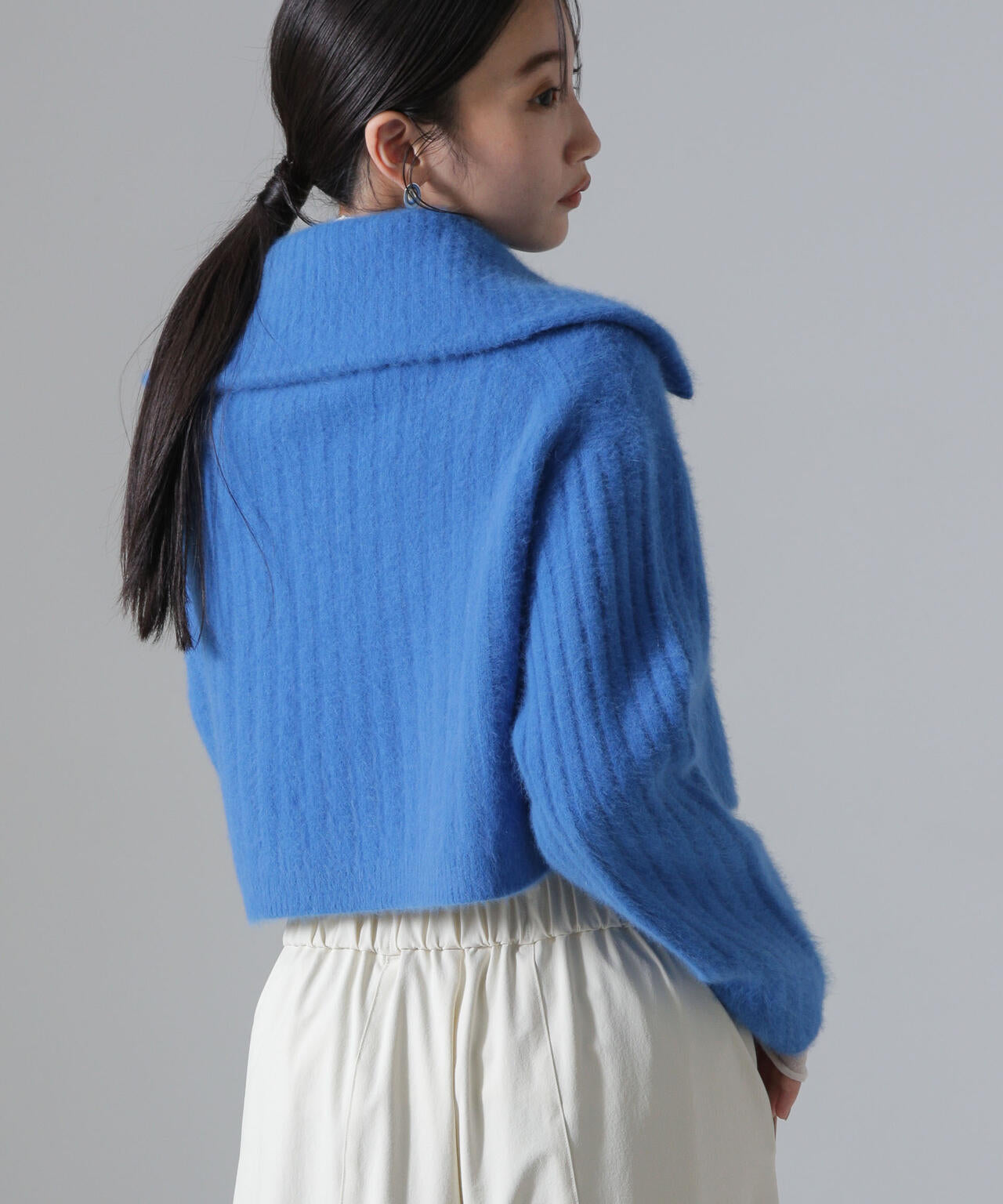 フォックスカシミヤショートジップカーディガン 6694222310