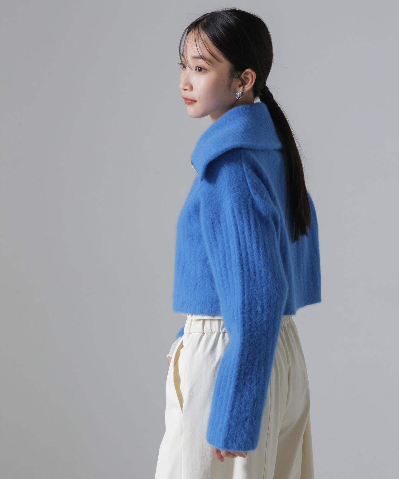 フォックスカシミヤショートジップカーディガン 6694222310