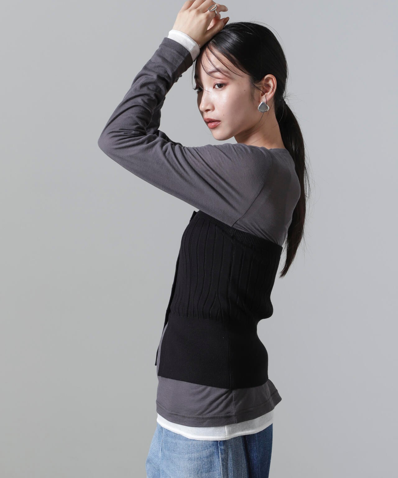 2WAYリブニットベアトップビスチェ 6694222311