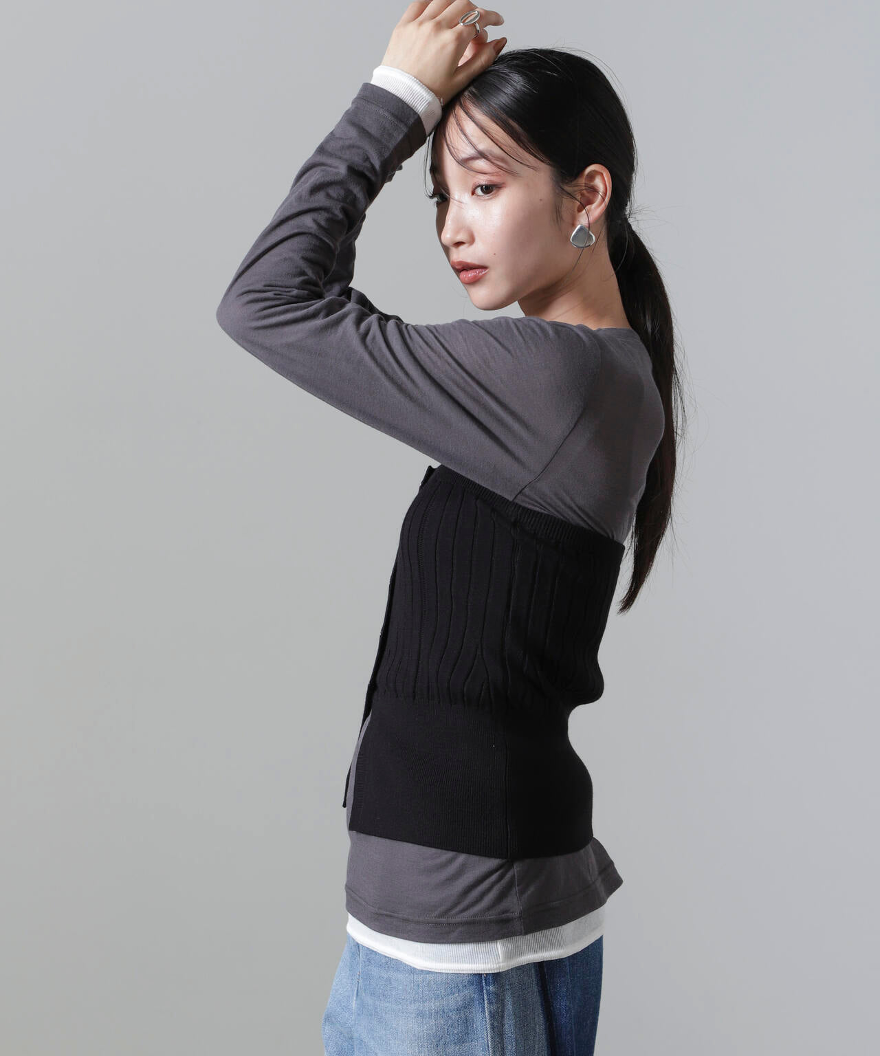 2WAYリブニットベアトップビスチェ 6694222311