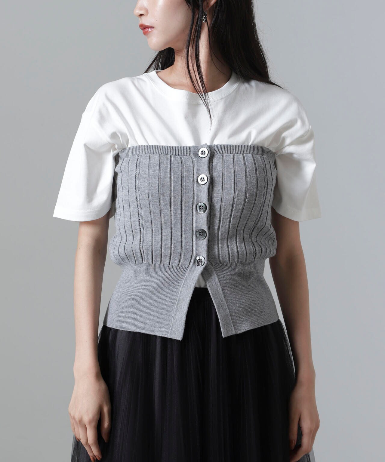 2WAYリブニットベアトップビスチェ 6694222311