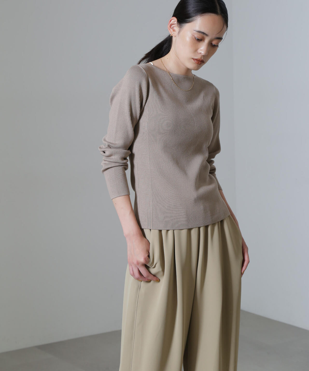 CICA&UVカット加工リブニット 6694222315