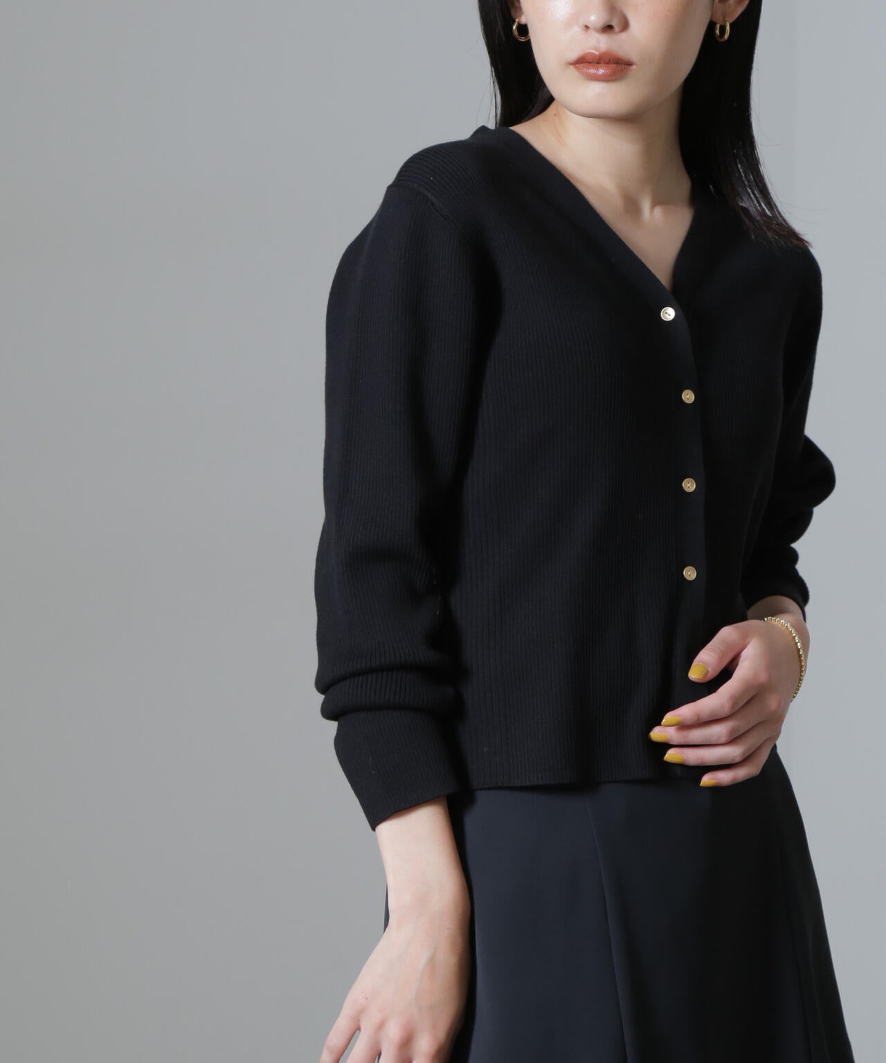 CICA&UVカット加工Vネックリブカーディガン 6694222316
