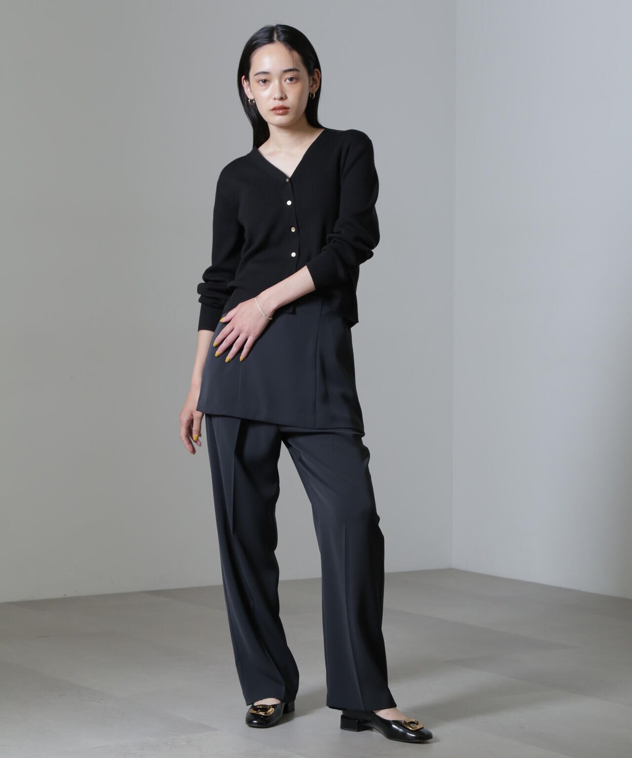 CICA&UVカット加工Vネックリブカーディガン 6694222316