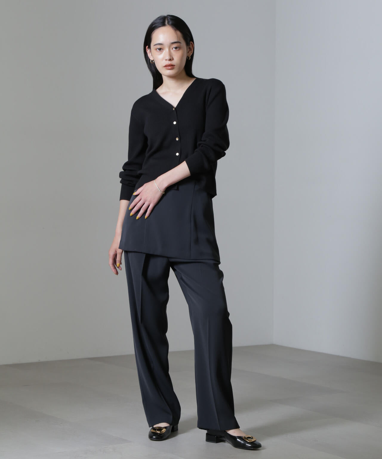 CICA&UVカット加工Vネックリブカーディガン 6694222316