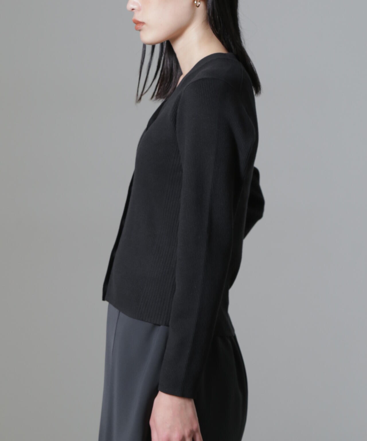 CICA&UVカット加工Vネックリブカーディガン 6694222316