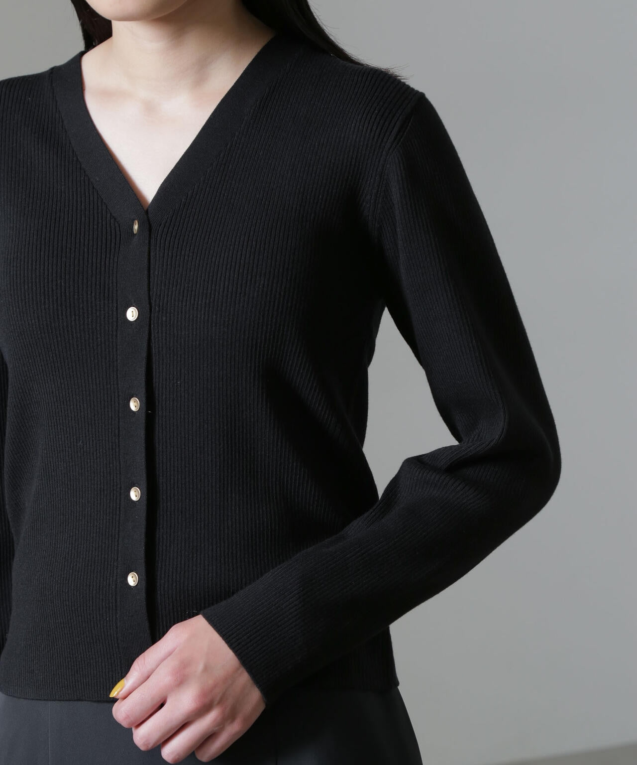 CICA&UVカット加工Vネックリブカーディガン 6694222316