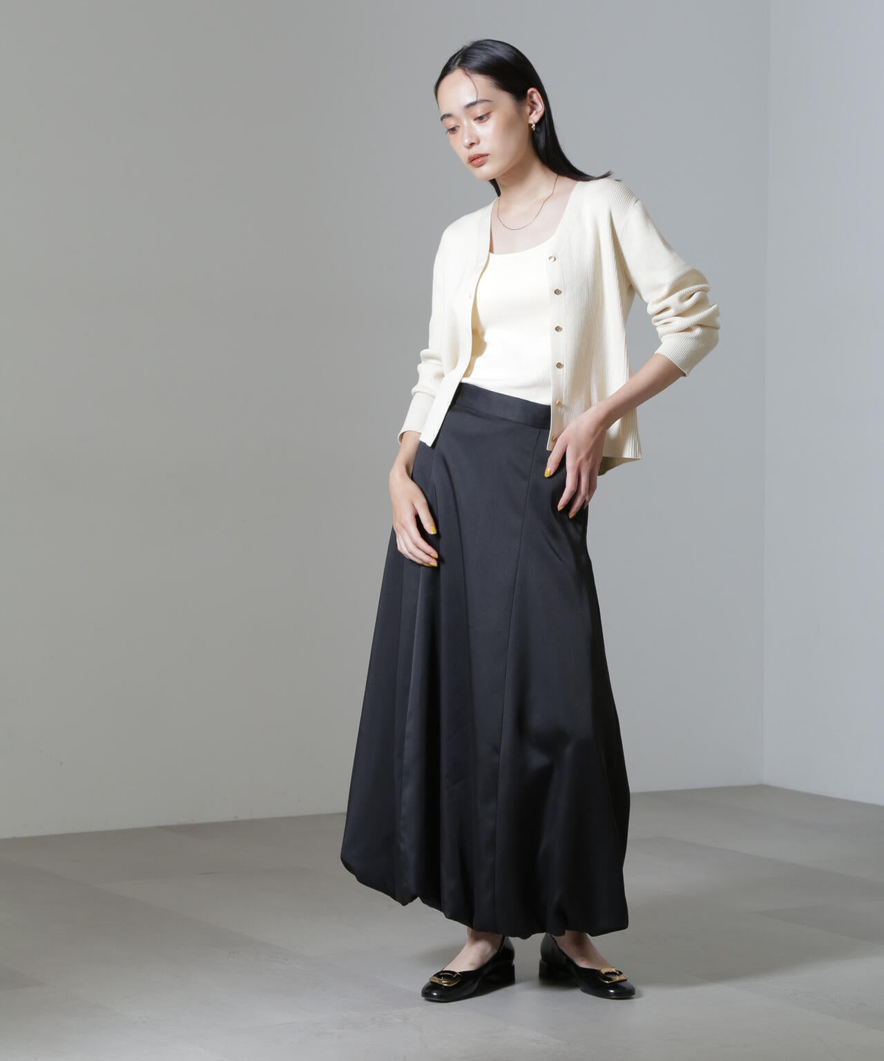 CICA&UVカット加工Vネックリブカーディガン 6694222316