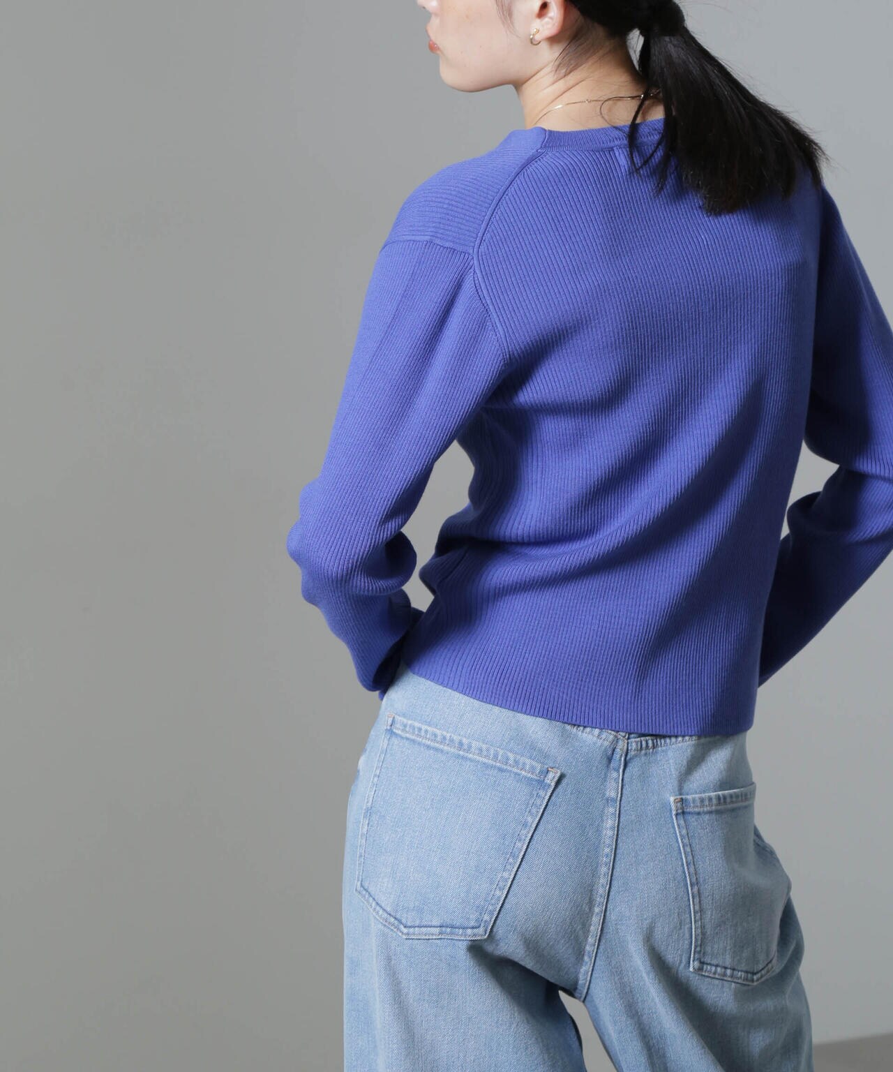 CICA&UVカット加工Vネックリブカーディガン 6694222316