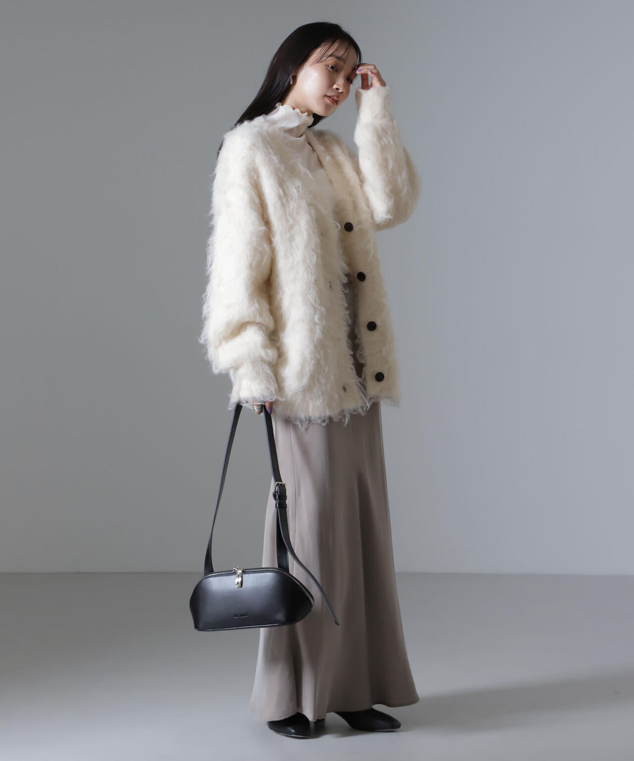 ロングシャギーニットカーディガン 6694222323