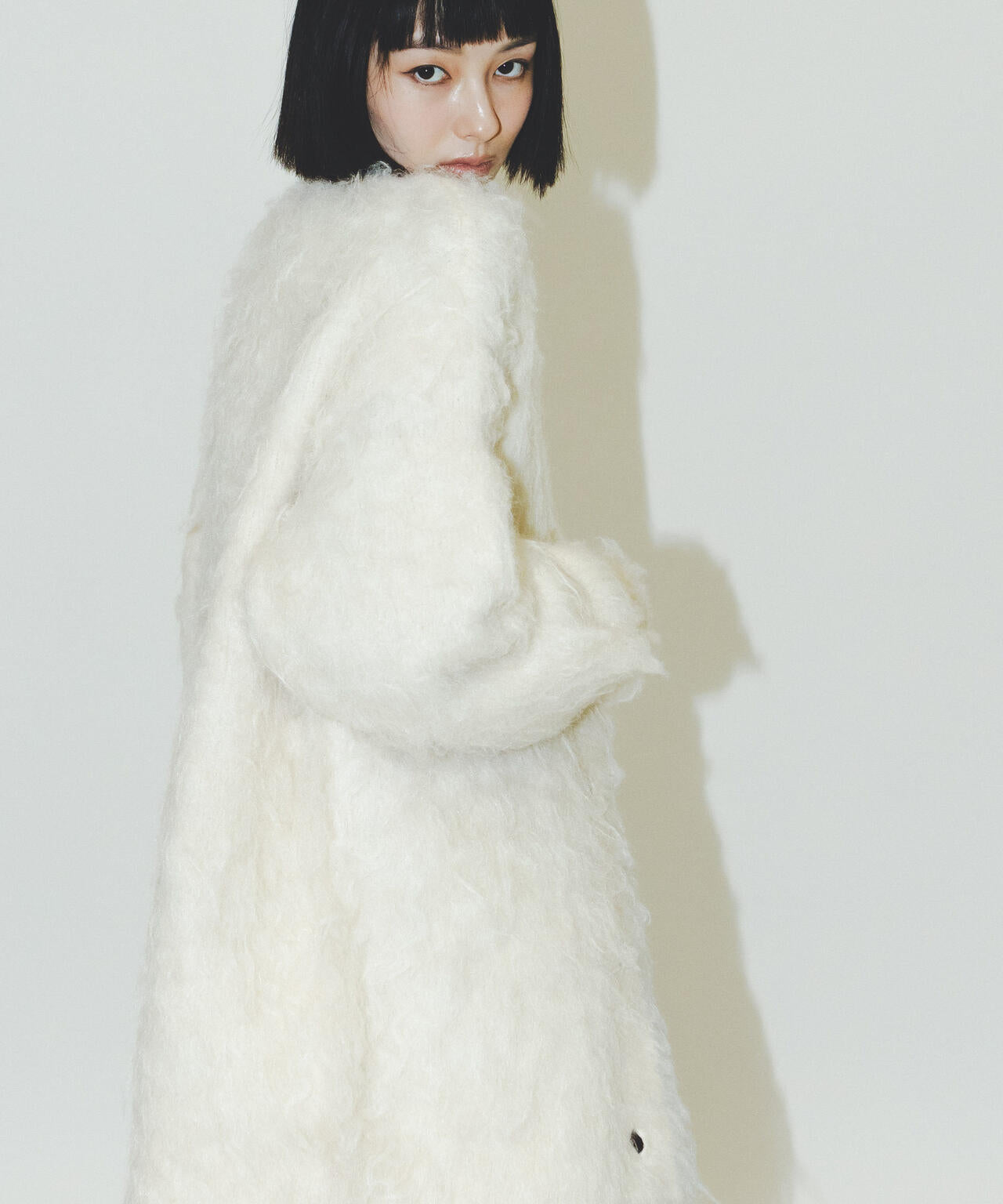 ロングシャギーニットカーディガン 6694222323