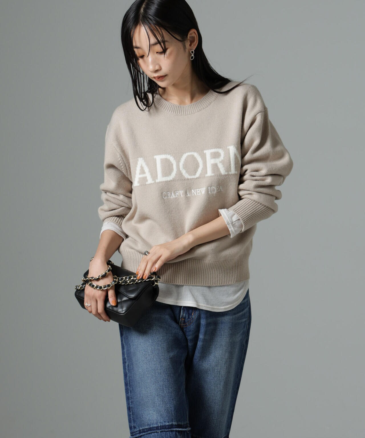 【美品】アパルトモン GOOD GRIEF カシミアロゴニットプルオーバー ロゴ ニット プルオーバー