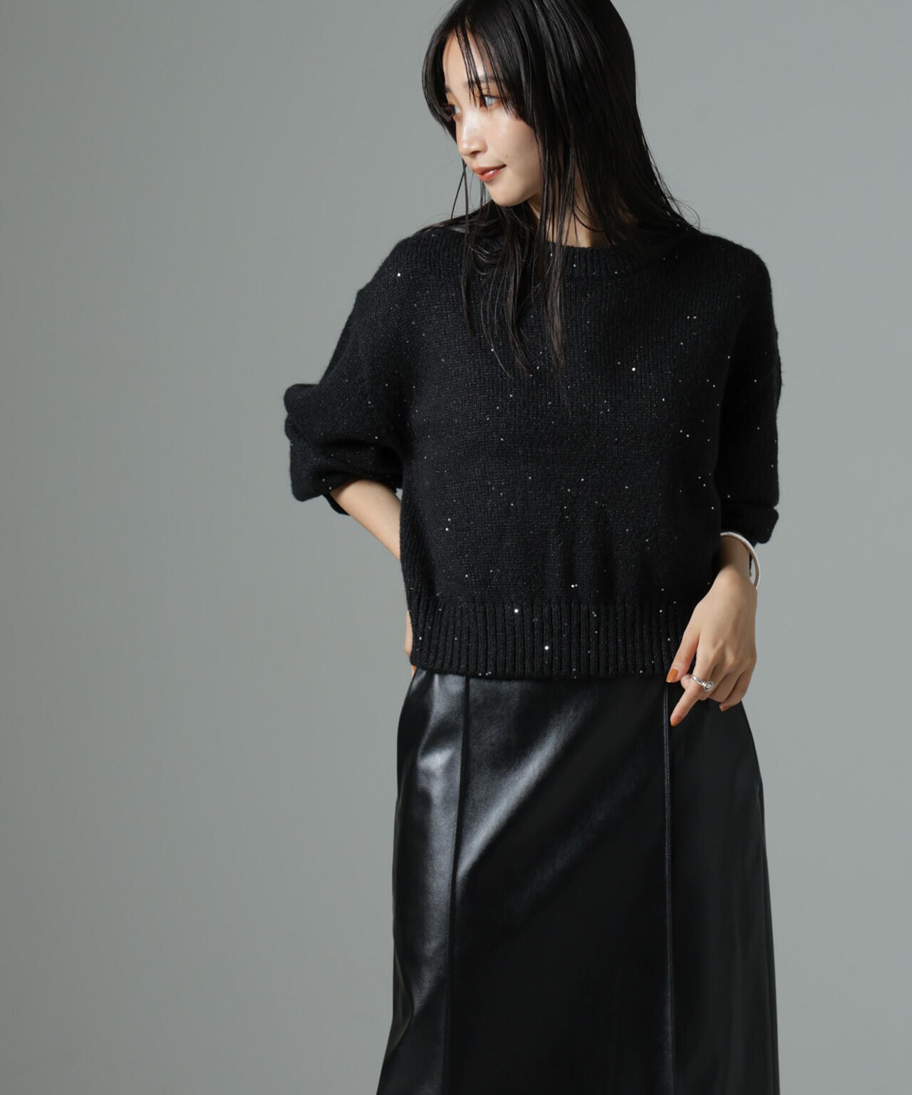 スパンコールラメニットプルオーバー 6694222328