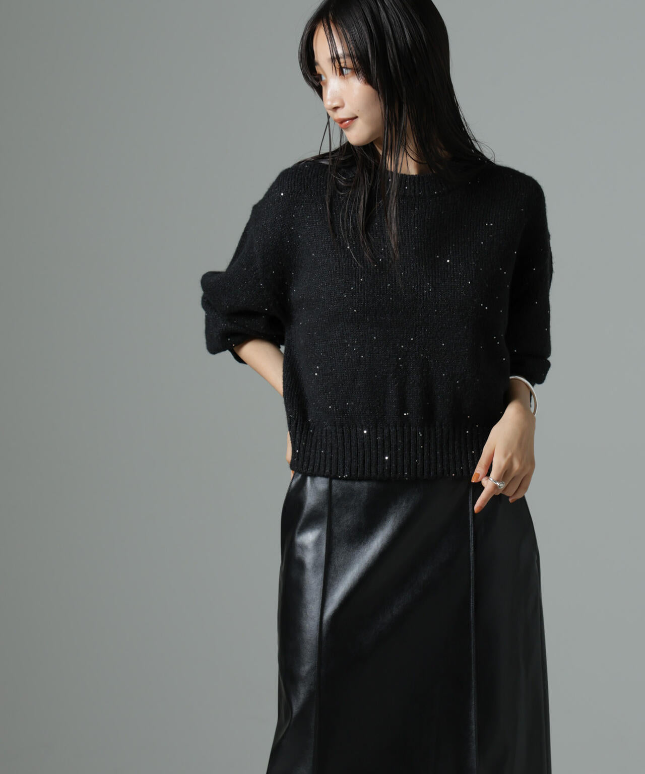 スパンコールラメニットプルオーバー 6694222328