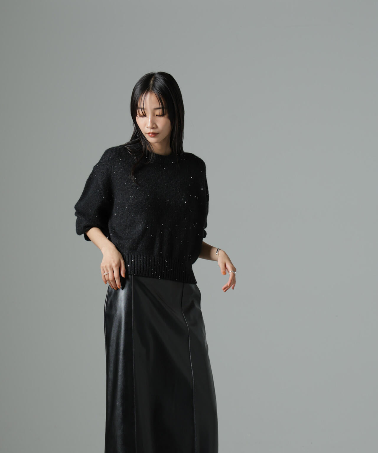 スパンコールラメニットプルオーバー 6694222328