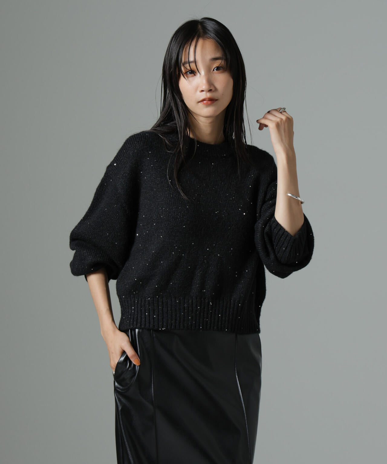 スパンコールラメニットプルオーバー 6694222328