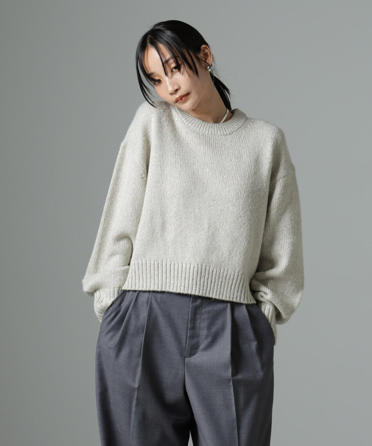 スパンコールラメニットプルオーバー 6694222328