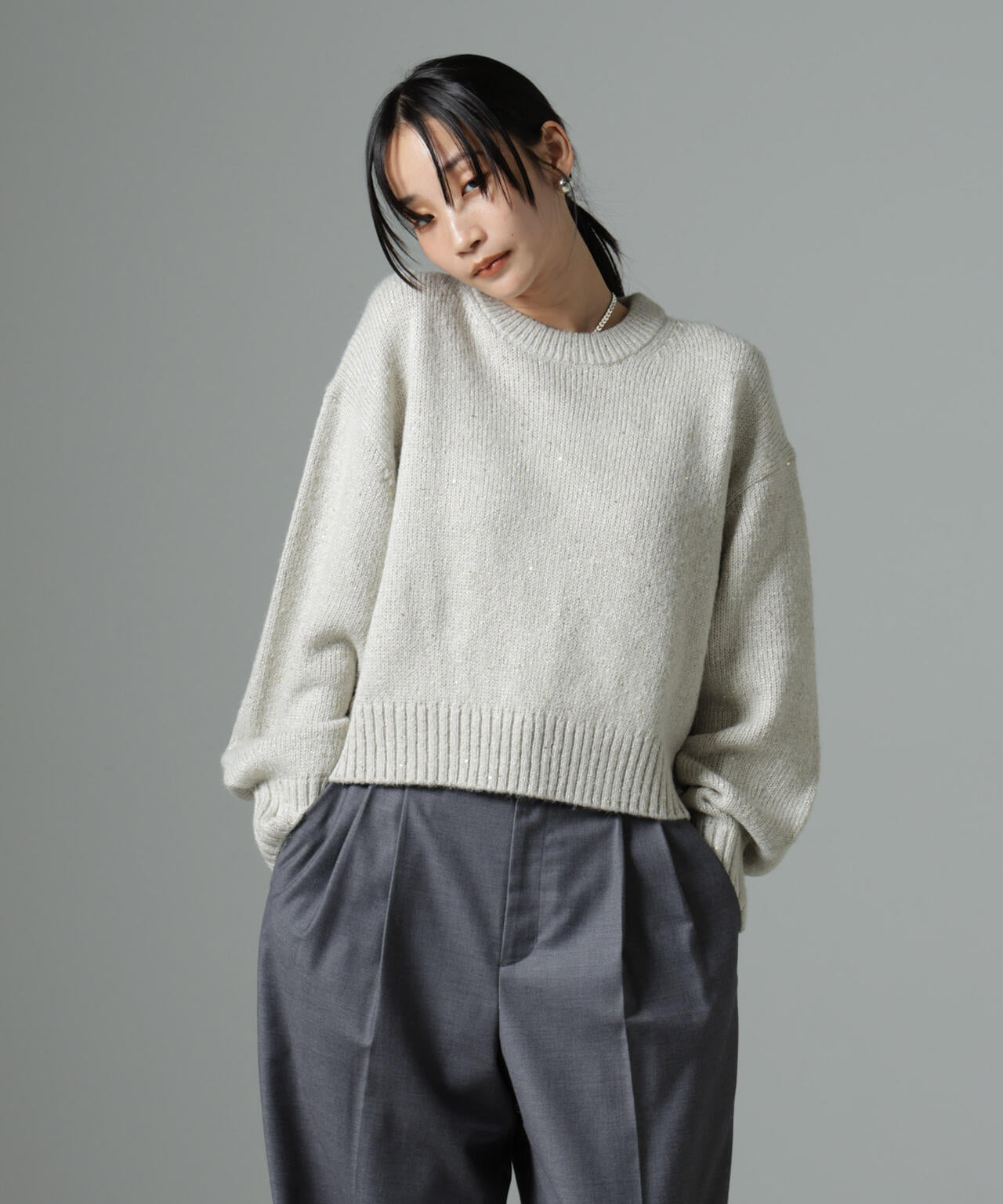 スパンコールラメニットプルオーバー 6694222328