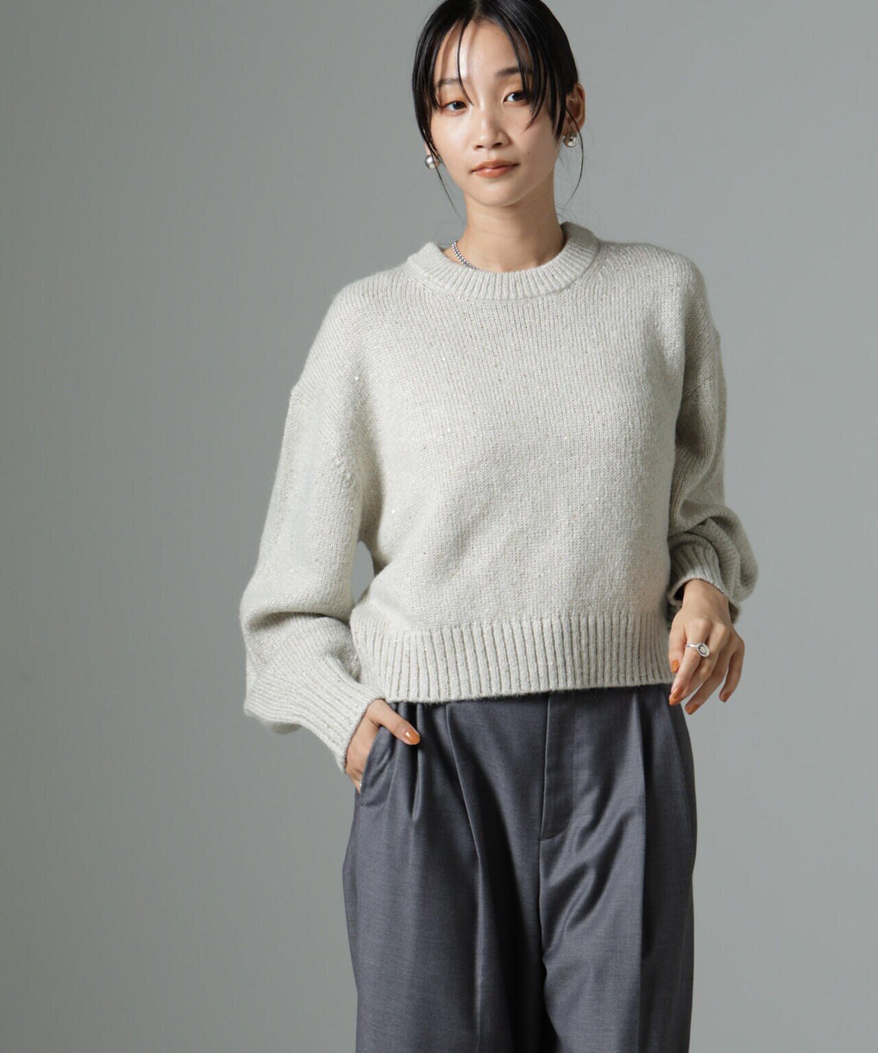 スパンコールラメニットプルオーバー 6694222328