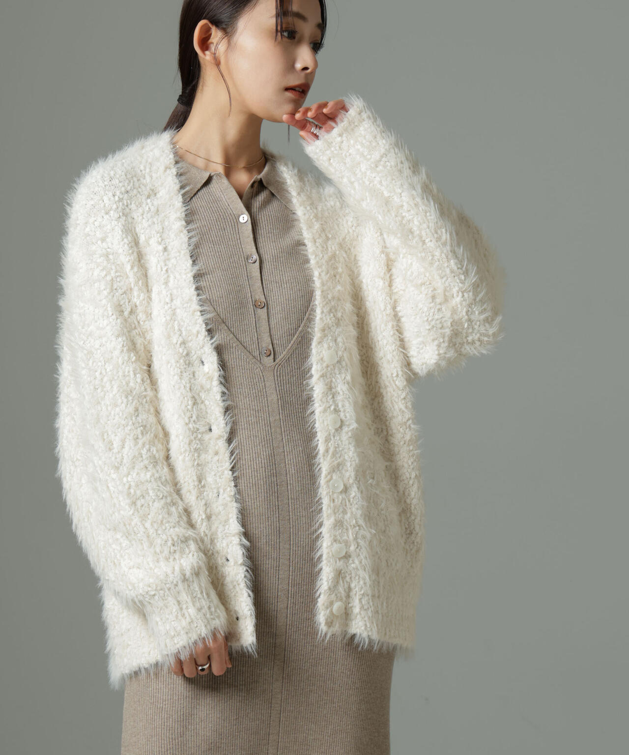 ファンシーシャギーカーディガン 6694222334