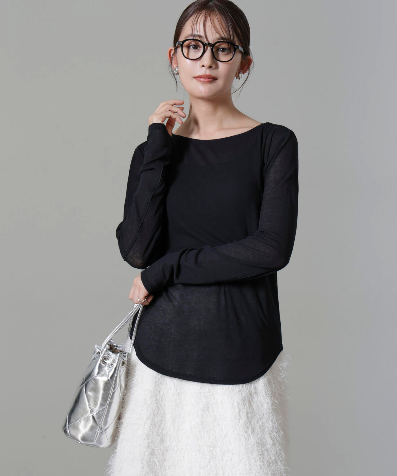 シアーガーゼボートネックトップス 6694223306