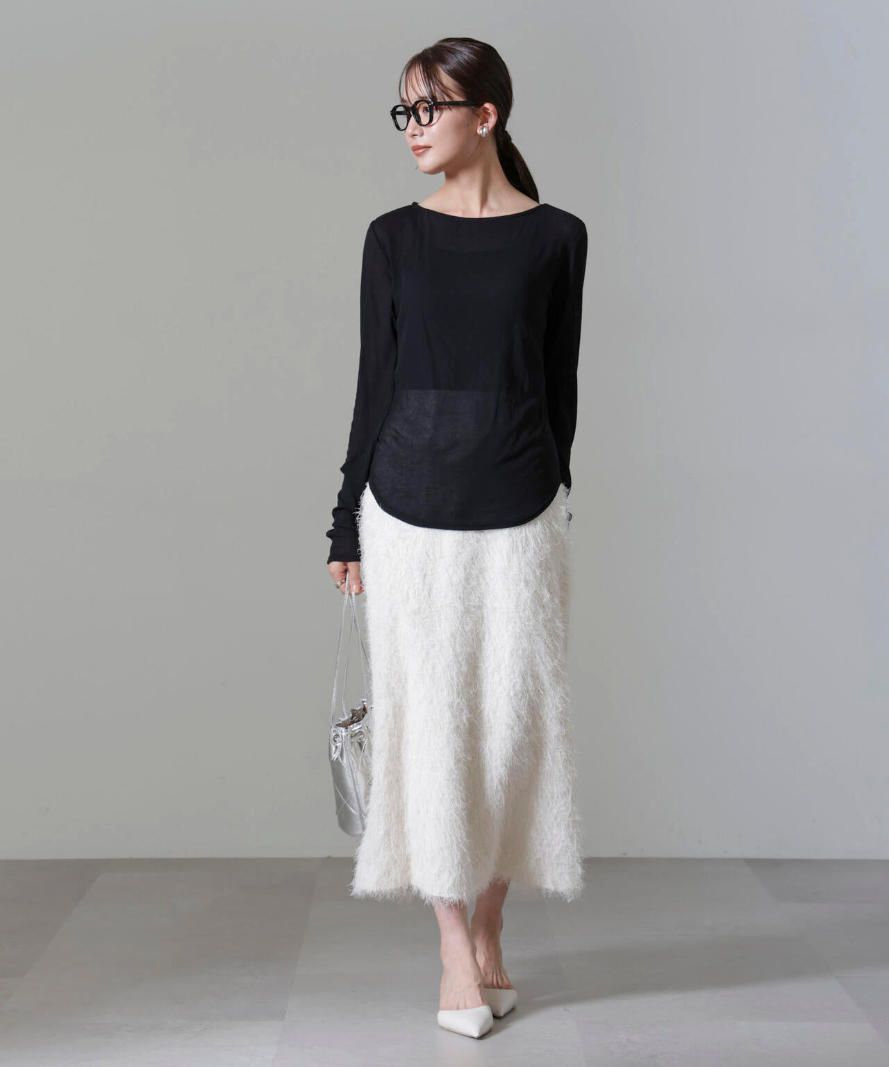 シアーガーゼボートネックトップス 6694223306