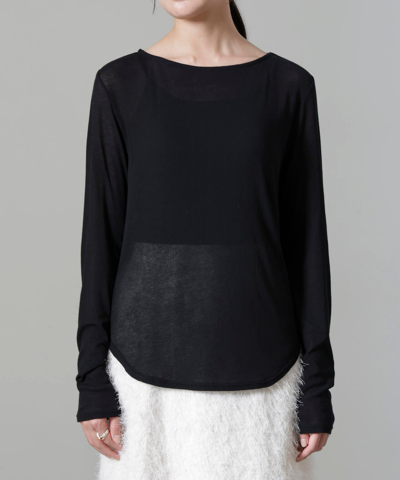 シアーガーゼボートネックトップス 6694223306