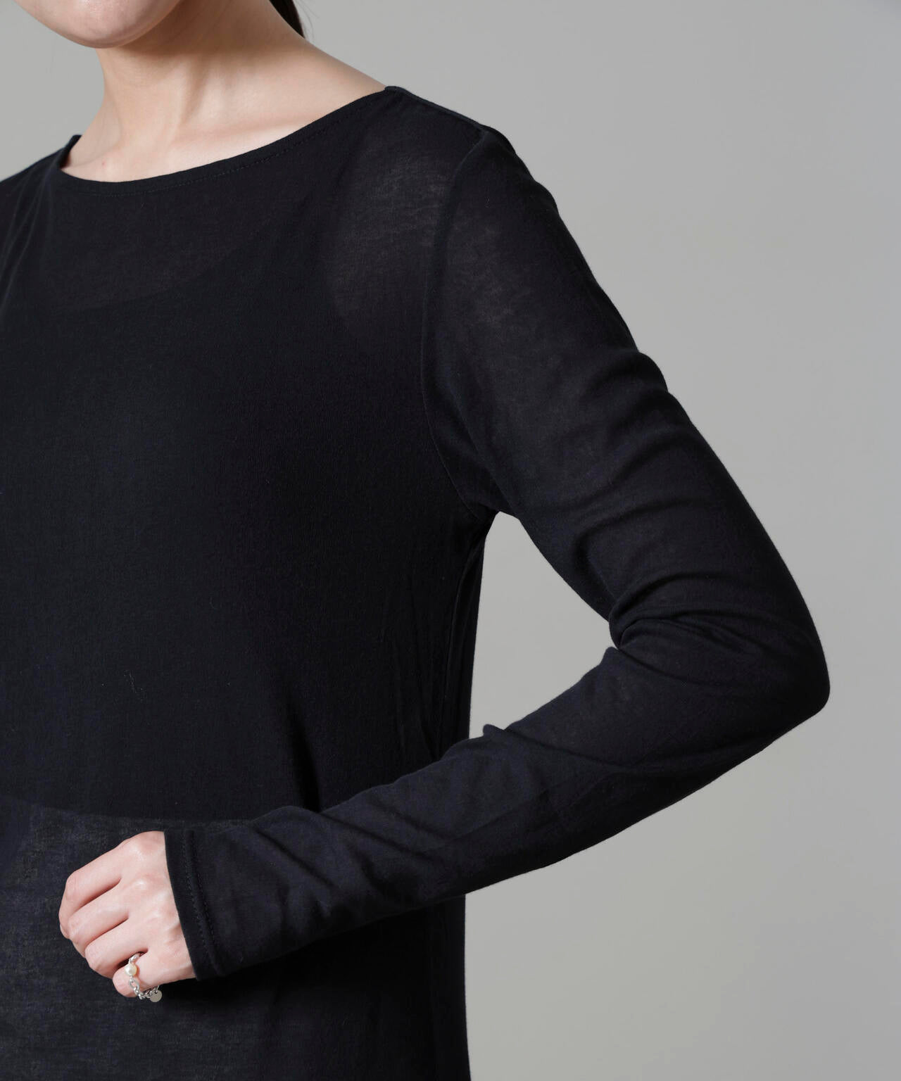 シアーガーゼボートネックトップス 6694223306