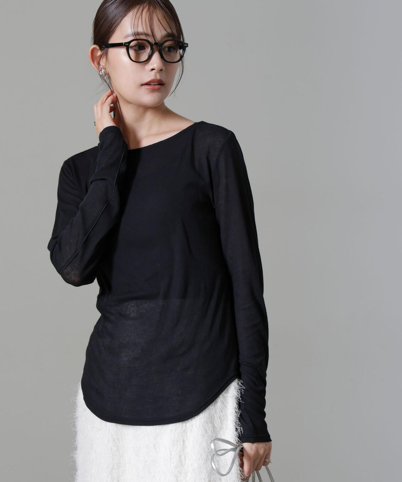 シアーガーゼボートネックトップス 6694223306