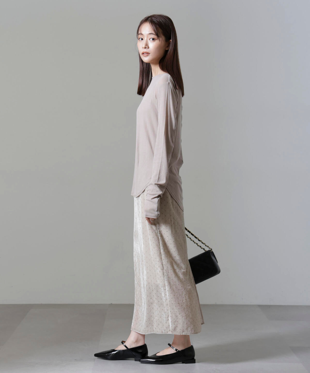 シアーガーゼボートネックトップス 6694223306