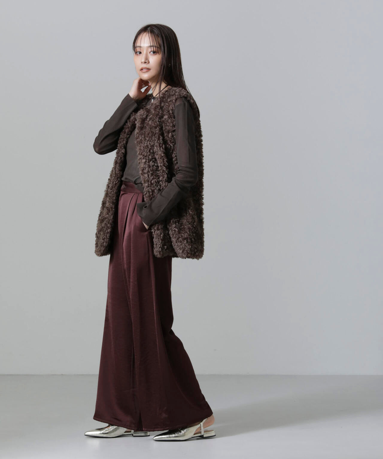 フレアスリーブメッシュトップス 6694223310