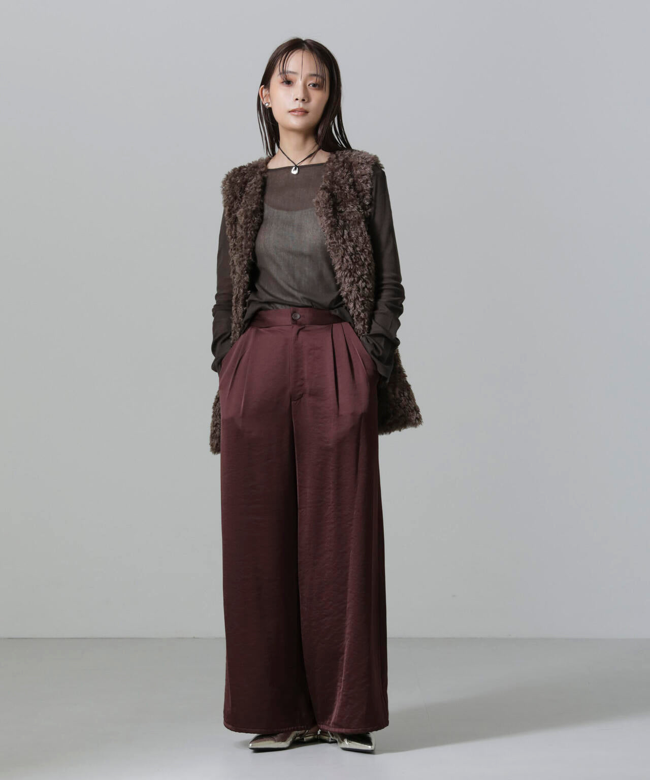 フレアスリーブメッシュトップス 6694223310