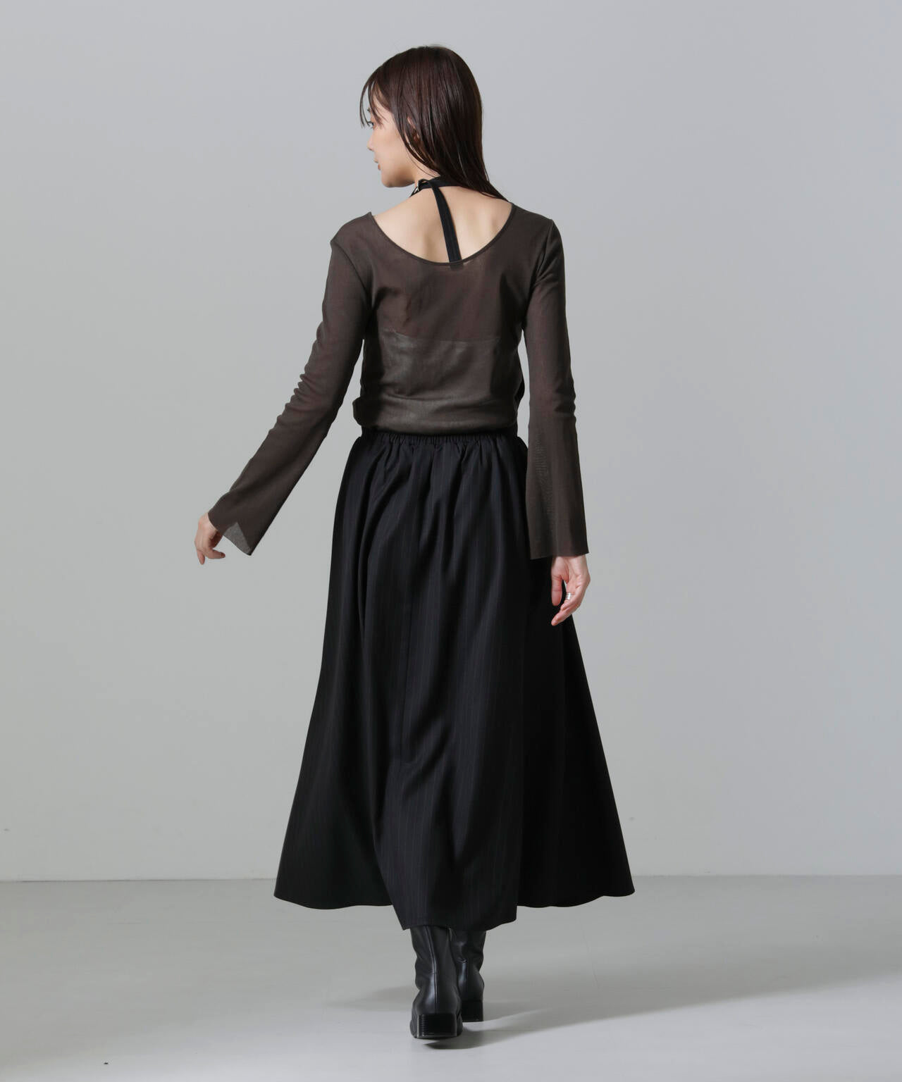 フレアスリーブメッシュトップス 6694223310