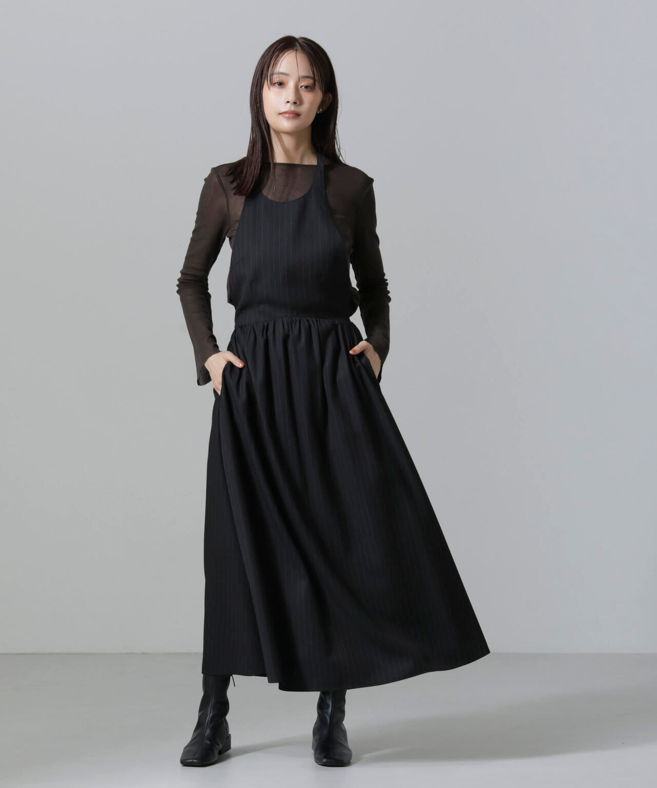 フレアスリーブメッシュトップス 6694223310