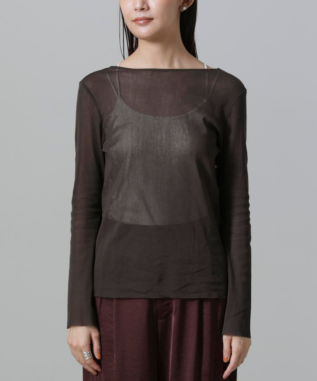 フレアスリーブメッシュトップス 6694223310