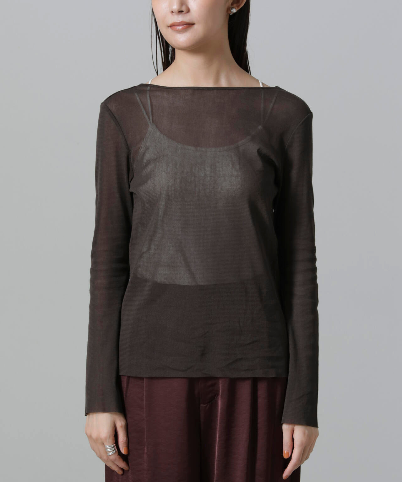 フレアスリーブメッシュトップス 6694223310