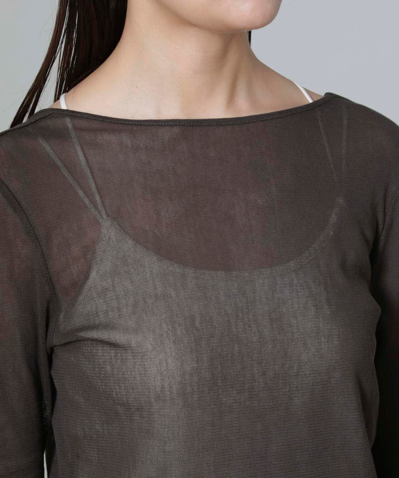 フレアスリーブメッシュトップス 6694223310