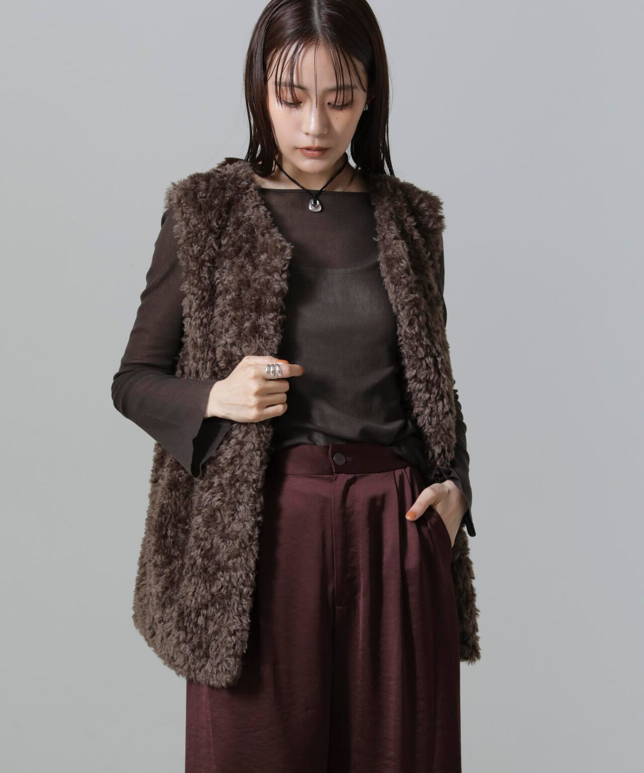 フレアスリーブメッシュトップス 6694223310