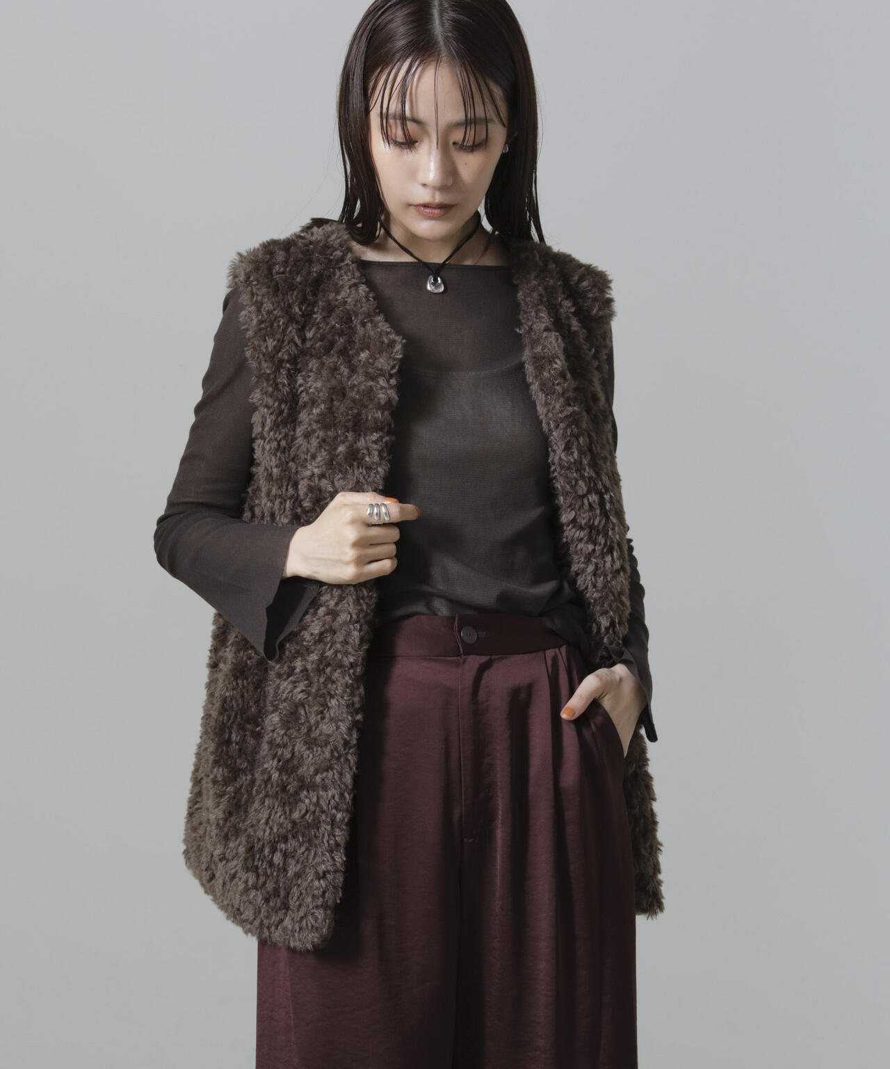 フレアスリーブメッシュトップス 6694223310